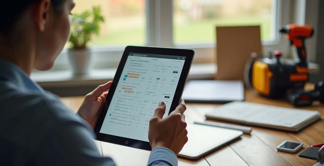 Organized digital dashboard showing property maintenance records and schedules