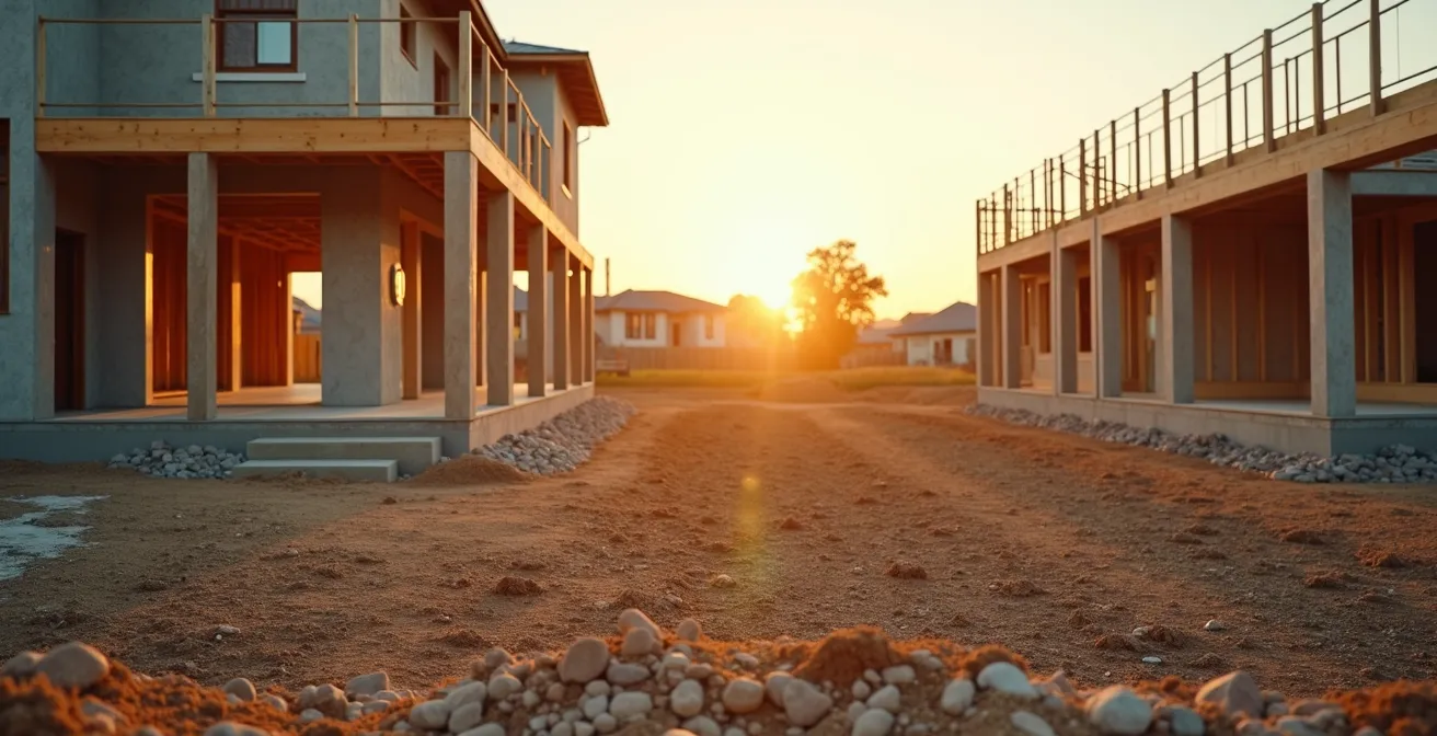 Split view showing land value versus structure rebuild cost components of total home value