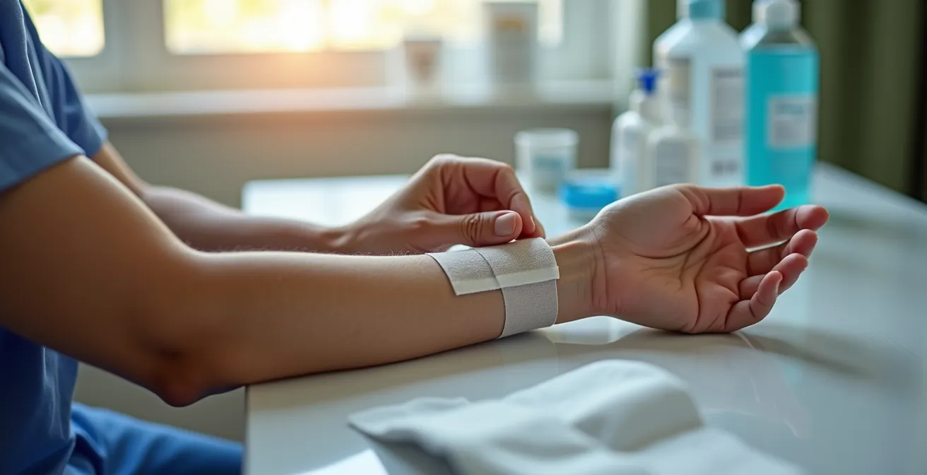 Professional healthcare setting showing immediate care response