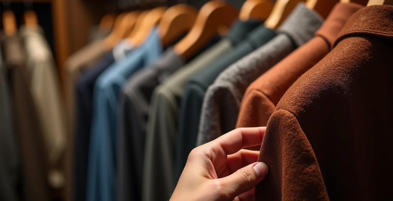 Luxurious walk-in closet with organized designer clothing and systematic inventory approach