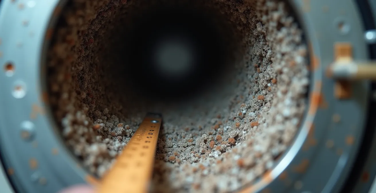 Technician measuring dryer vent airflow with professional equipment for insurance documentation