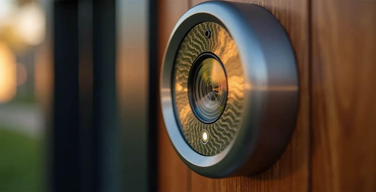 Modern home exterior showing subtle signs of active monitoring and maintenance